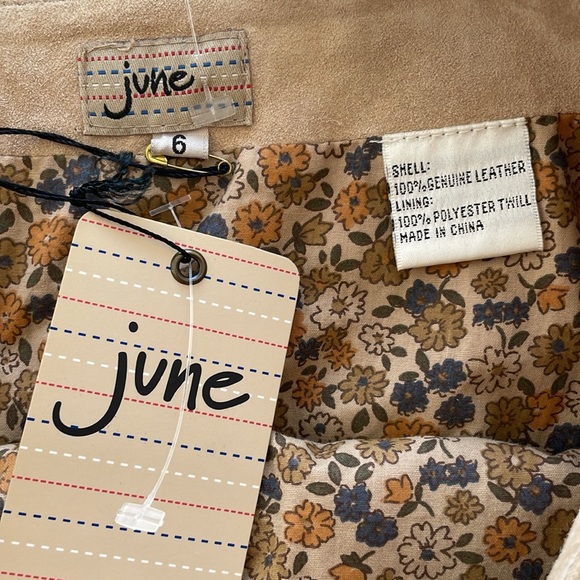 NWT JUNE ANTHROPOLOGIE SUEDE SKIRT WITH REMOVABLE RUFFLE - Picture 8 of 10